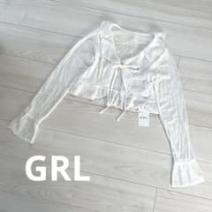新品未使用☆GRL☆リボン レース フリル カーディガン ボレロ 大人気 M