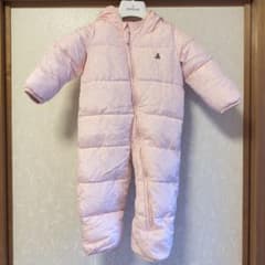 babyGap フード付きロンパース　ダウンコート12-18ヶ月 ピンクのサムネイル