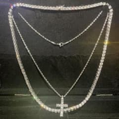 2点セット✨️】テニスネックレス50cmクロスネックレス45cm hiphop 