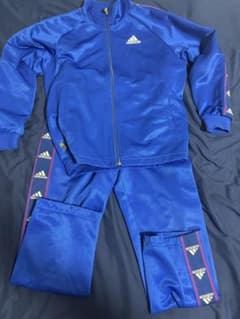 adidas キッズ ジャージ セットアップ ブルー