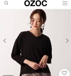 オゾック　OZOC タックスリーブカットソー　黒　シンプル　トップス　春夏
