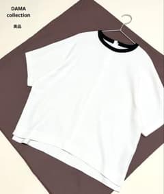 ダーマコレクション ブラウス M クルーネック バンドカラー シャツ 白 