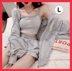 セットアップ3点セット 部屋着 トップス キャミソール ショートパンツ　Lのサムネイル