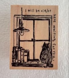 くぼみの木様　木製スタンプ　猫のサムネイル