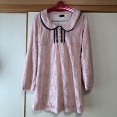 春秋冬 フリル付き 花柄 総レース ワンピースのサムネイル