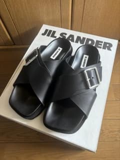 JIL SANDER ⭐︎美品 クロスストラップ ブラックサンダル 美品 JIL SANDER サンダル ブラック 41 クロスストラップ 箱付き