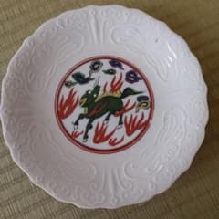 色絵 皿 麒麟図 骨董品のサムネイル