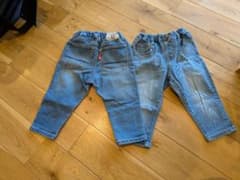 BREEZE デニムパンツ 90cm 2本セット　双子のサムネイル