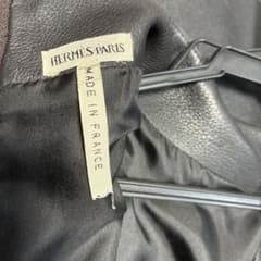 HERMES レザー ノースリーブ トップス ブラック 38のサムネイル