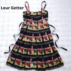 エ*7様 Leur Getter ルルゲッタ スイーツ柄ワンピース ミント 良品】ルルゲッタ Leur Getter キャミワンピース バスケット総柄 F