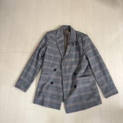 グレー チェック柄 ダブルブレスト ジャケットのサムネイル