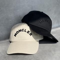 新品】 MONCLER モンクレール 刺繍ロゴ ギャバジン キャップ ブラック 