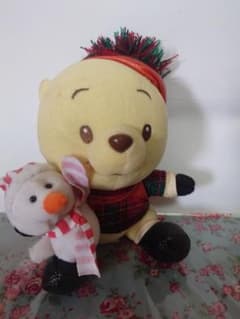 くまのプーさん 雪だるま ぬいぐるみ マスコットのサムネイル