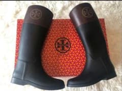 トリーバーチ雨長靴9B✨25.5〜26cm♥TORY BURCHレインブーツ美品 