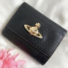 極美品✨ヴィヴィアンウエストウッド 折り財布 がま口 オーブ シボ革