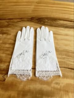 お*湯様 【TREAT】CARLA ウェディンググローブ レース ホワイトのサムネイル