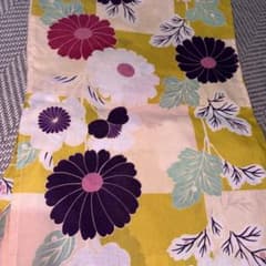 浴衣 市松模様 菊柄 黄色 紫のサムネイル