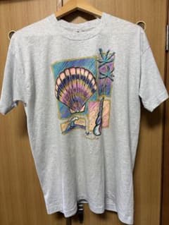 USA製 フロリダ 貝殻プリントTシャツ L 杢グレーのサムネイル
