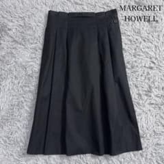 マーガレットハウエル コットンタックスカート プリーツ サイドボタン