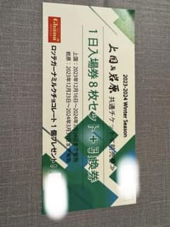 最終値下げ‼️3日間で終了‼️上国&岩原　リフト券　8枚セット券のサムネイル