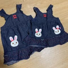 ミキハウス ワンピース ジャンパースカート　姉妹のサムネイル