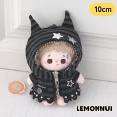 10cm 着せ替え ぬい服 ちびぬい 地雷系 病みかわ 羽付き 推し活-E149