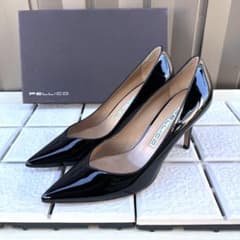 37.5 PELLICO パンプス 黒 エナメル ペリーコ 24.5 - メルカリ
