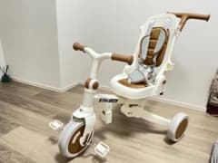 6/16までの限定価格:美品】BTM trike 三輪車 ホワイト×ブラウン | Mercari