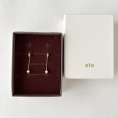 新品未使用品 ete パール ホワイトトパーズ ピアス 2WAY ポスト K18 