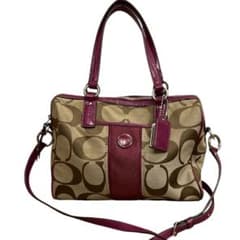 COACH シグネチャー サッチェル トート 2way F24364 パープル - メルカリ
