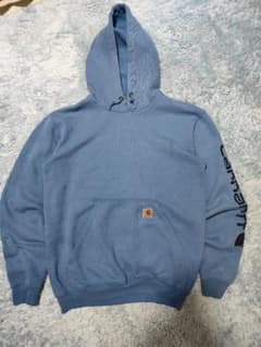 Carhartt パーカー ブルー 袖ロゴのサムネイル