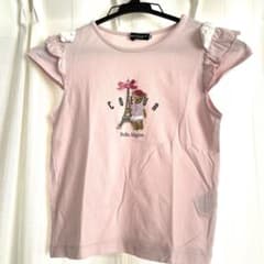 値下げしました美品　BeBe べべ  半袖Tシャツ 130 夏服　ピンク　リボンのサムネイル