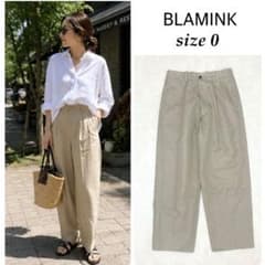 美品✨BLAMINK ブラミンク コットン/リネン タックパンツ - メルカリ