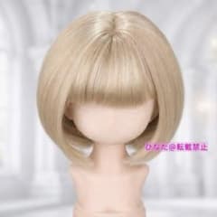 ドールウィッグ♡7〜8インチ、1/4♡ボブストレート♡アッシュ ブロンド