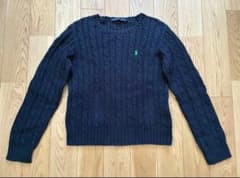 Ralph Lauren ケーブルニットセーター L ダークネイビーのサムネイル