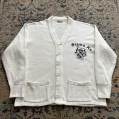 50s スウェット カーディガン パチポケ フラタニティ ホワイト 検 60s 50s スウェット カーディガン パチポケ フラタニティ ホワイト 検 60s