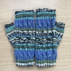 ハンドメイド 手編み アームウォーマー 指なし手袋のサムネイル