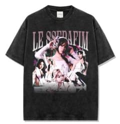 LE SSERAFIM　バンドヴィンテージ加工Tシャツ　Sのサムネイル