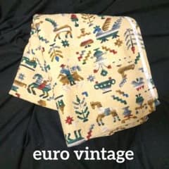 Euro Vintage Table Cloth Multi Cover Bedspread Horse Riding Horse Pattern