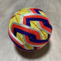 手毬 てまり カラフルな幾何学模様の球形装飾品 ハンドメイド 昭和
