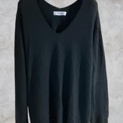 サルバム Sulvam Vネック ウールスラッシュニット 黒 - メルカリ