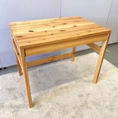 美品/送料込み】無印良品 パイン材デスク 幅86cm 引き出し&フック付き