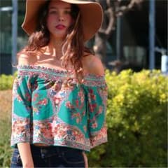 サーフstyleに♪anapminpi☆フラワープリントオフショルトップスのサムネイル