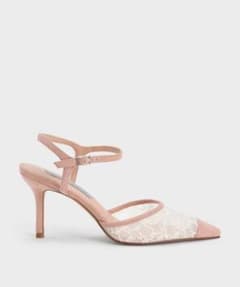 【新品・未使用・箱付き】CHARLES & KEITH パールメッシュミュール