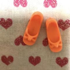 初代リカちゃん靴(サンダル)￼オレンジ　　　　　記名ありのサムネイル