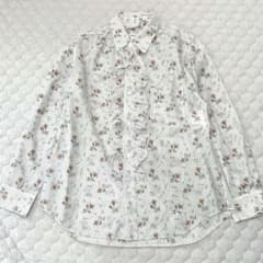 ローブドシャンブルコムデギャルソン フリルブラウス 花柄 シアー 90s 