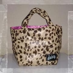 deicy ふわふわ中綿入りヒョウ柄 ミニトートバッグのサムネイル