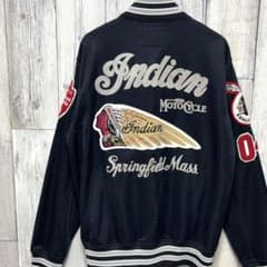 インディアンモーターサイクル スタジャン風ジャケット サガラ刺繍 ワッペン XL インディアンモーターサイクル スタジャン風ジャケット サガラ刺繍