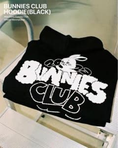 newjeans　BUNNIES CLUB ブラックパーカー Lサイズ NEW JEANS BUNNIES CLUB HOODIE (Black) - メルカリ