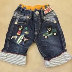 DOUBLE.B 刺繍デニムハーフパンツ 100のサムネイル